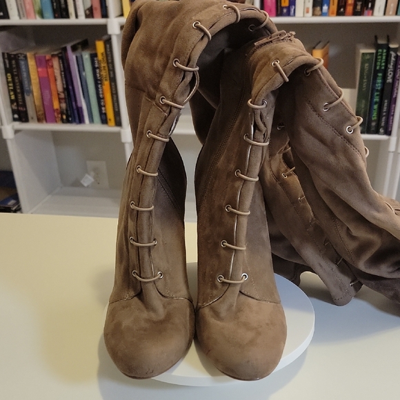 Chinese Laundry Shoes - Chinese Laundry Tan Over the Knee Boots
